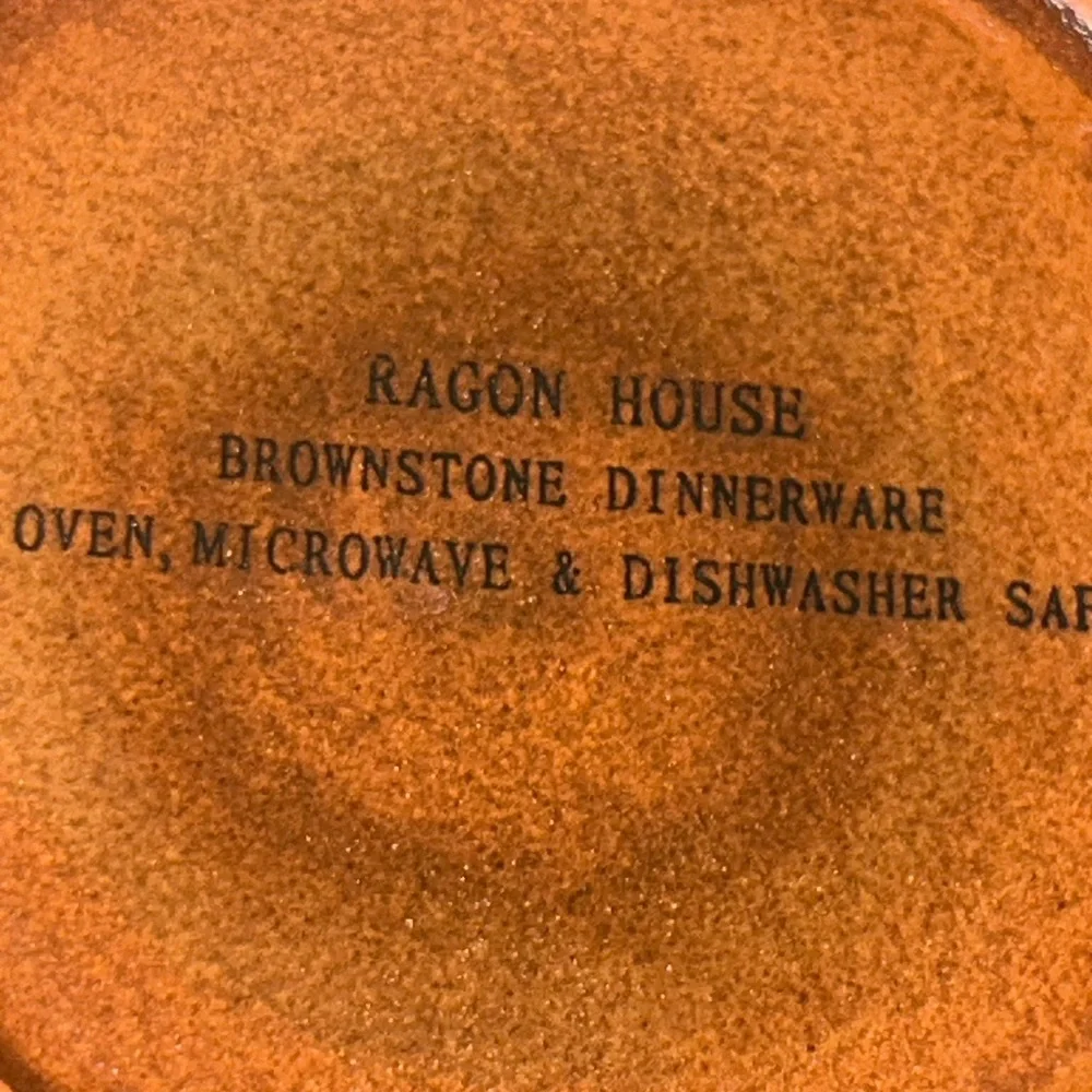 50%offw❤️ PRIMITIVE BROWNSTONE SUGAR AND CREAMER SET RAGON HOUSE vintage